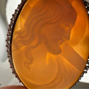 RARE Antique Cameo 900 Sterling Silver